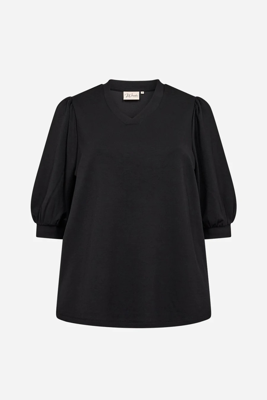 Sabina T-shirt med puffärm svart