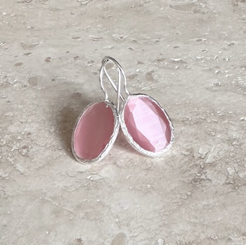 Thea örhänge silver rosa