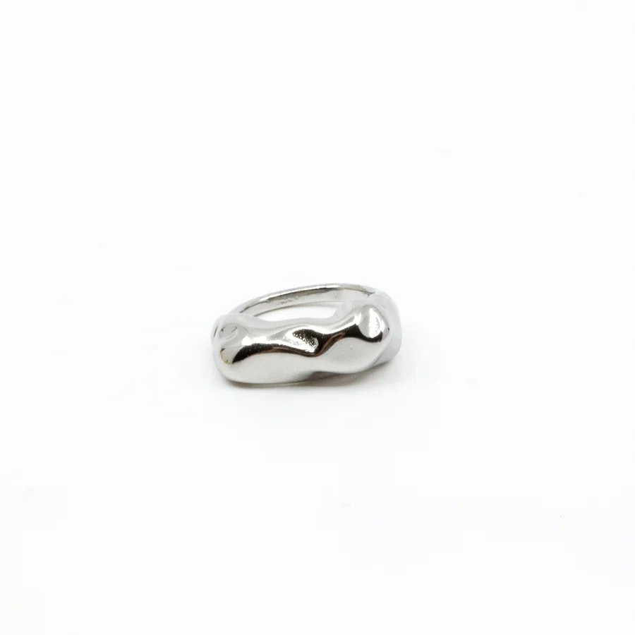 Wave silver ring