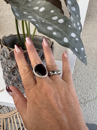 Wave silver ring