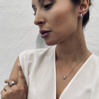 Mini drop halsband silver