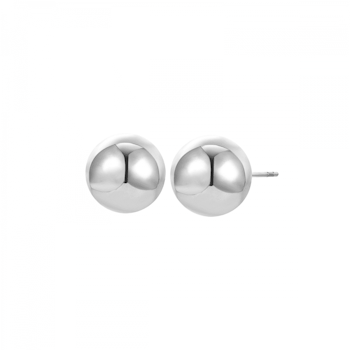 Globe 12 mm stud silver