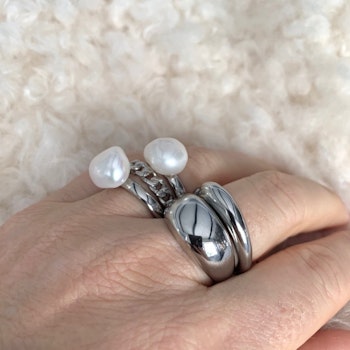 Arc bold ring silver
