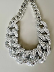 Halsband silver crystal