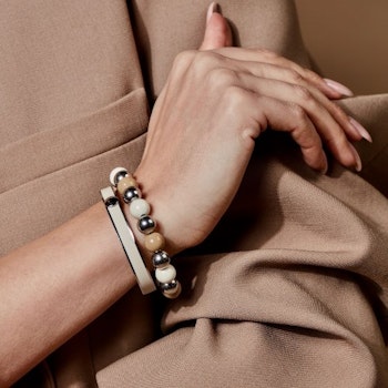 Capri armband ivory/silver