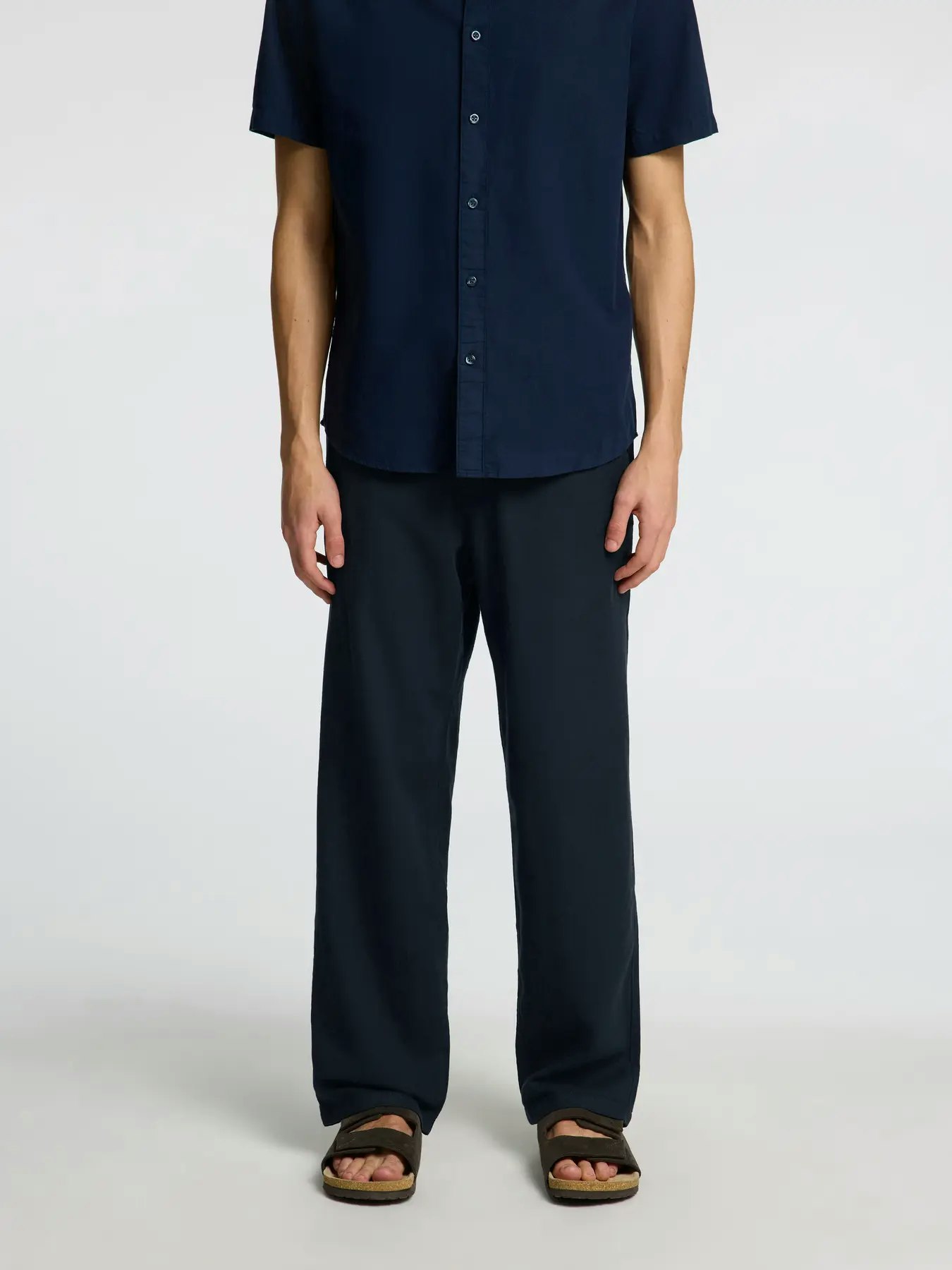Brody bomull/linnebyxor svart
