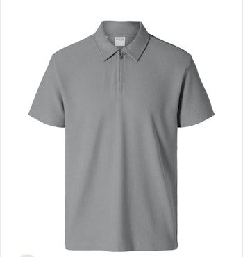 Plisse piké half zip ultimate grey