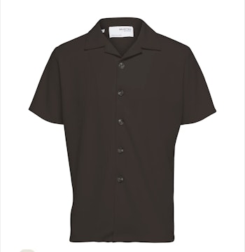 Plisse loose skjorta chocolate