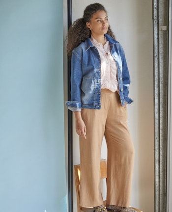 Pearl pant linne/viskos kamel