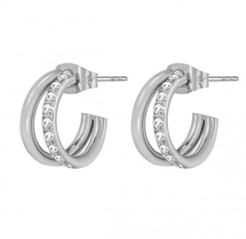 Crown duo hoop silver
