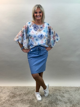 Pillan stretchkjol jeansblå