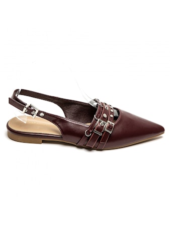 Flat sandals vinröd