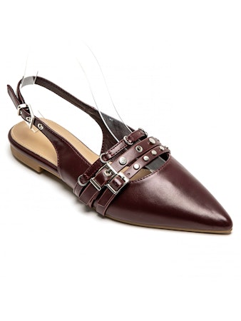 Flat sandals vinröd