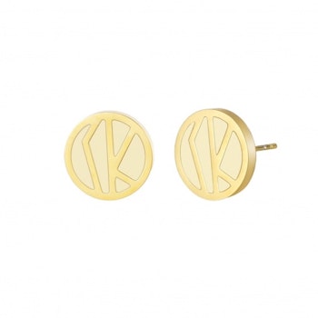 Rose enamel örhänge gul/guld