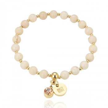 Baverly armband ivory/guld