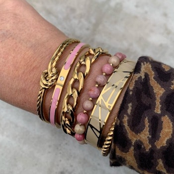 Baverly armband rosa/guld