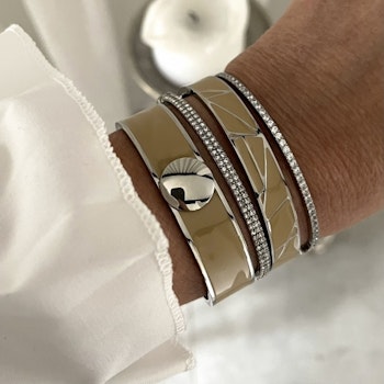 Rose armband sand/silver