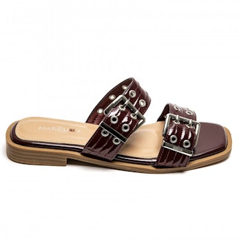 Slip in sandaler vinröd