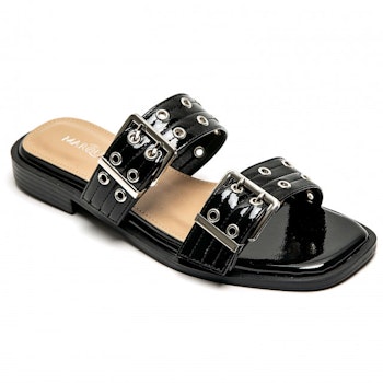 Slip in sandaler svart