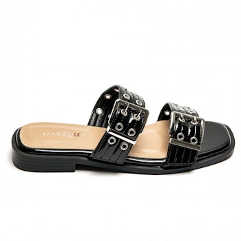 Slip in sandaler svart