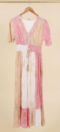 Ina klänning rosa/beige