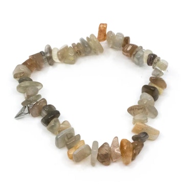 Natural gem armband grå