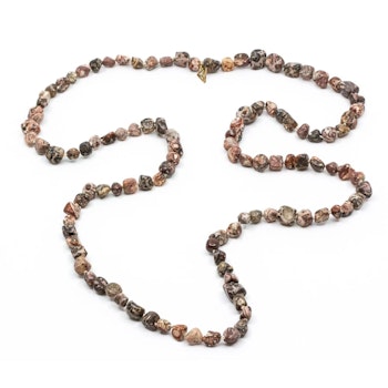 Single beads halsband brun