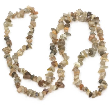 Natural gem halsband grå