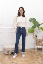 Folyrose jeans flare mörkblå Q