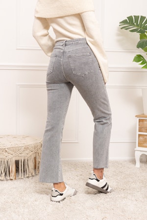 Folyrose jeans flare grå