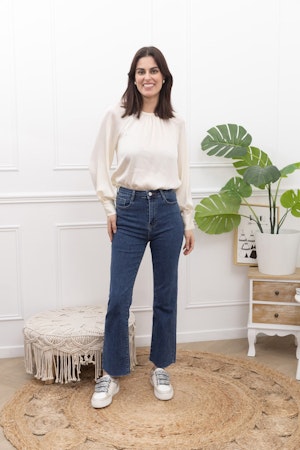 Folyrose jeans flare mörkblå D