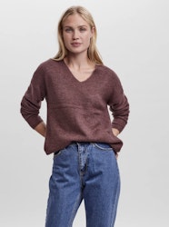 Stickad crewlefile rosebrown