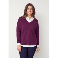 Frigga v-neck vinröd