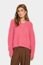 Manda stickad tröja rosa