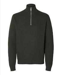 Dane stickad half zip mörkgrön