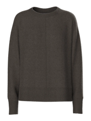 Malou o-neck stickad mörkbrun