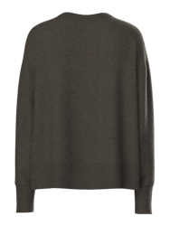 Malou o-neck stickad mörkbrun