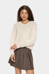 Manda stickad tröja beige