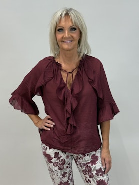 Livia blus vinröd