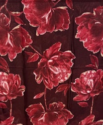 Scarf blommig vinröd
