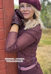 Alexis mesh strass vinröd