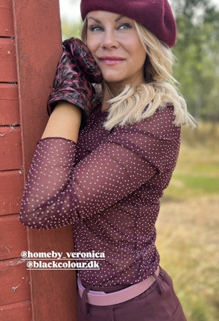 Alexis mesh strass vinröd