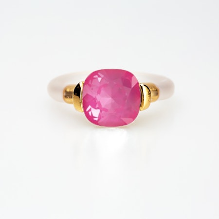 Square Pure Crystal Guld ring