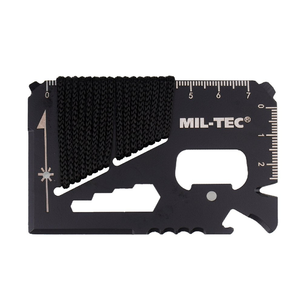 MIL-TEC by STURM BLACK SURVIVAL TOOL CARD PARACORD WITH CASE