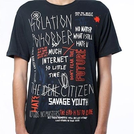 T-Shirt  Monty Trash Tee (Medium). med tryck fram.100 % Bomull