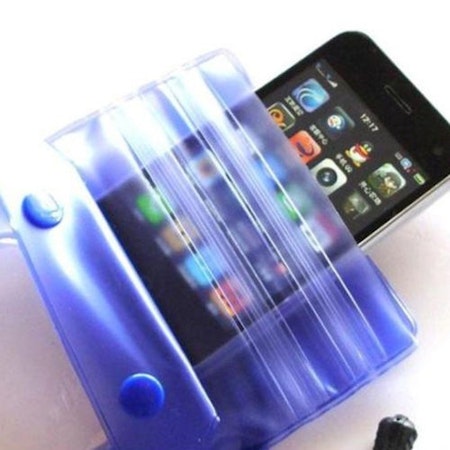 Mobiltelefon - Vattensäkert fodral - Universal - Blå - Material: Mjuk PVC