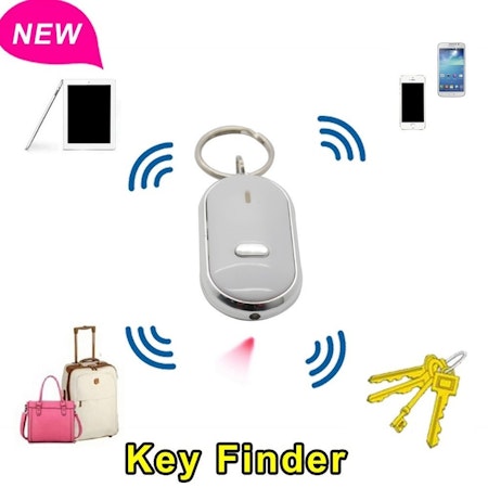 Key Finder-Nyckelring-Hitta Nycklarna-Vissla  Blå.