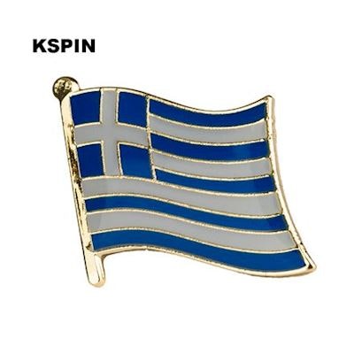 Grekland flaggpin  Material: Metall Storlek: 1.6 cm x 1.9 cm