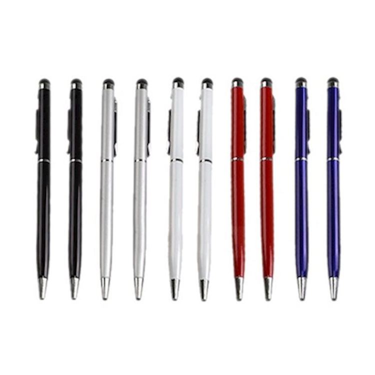 2 st 2 in 1 Touch Screen Stylus Gel ink kulspetspenna for iPhone iPad