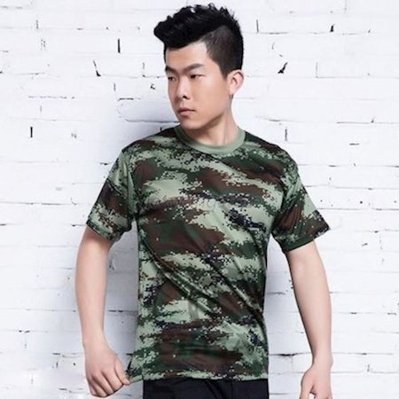 Soldier Camouflage Tactical Military Short Sleeve T-Shirt Quick Dry Tee (L)